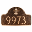 Fleur de Lis Address Plaque - Arch Shape House Number Sign