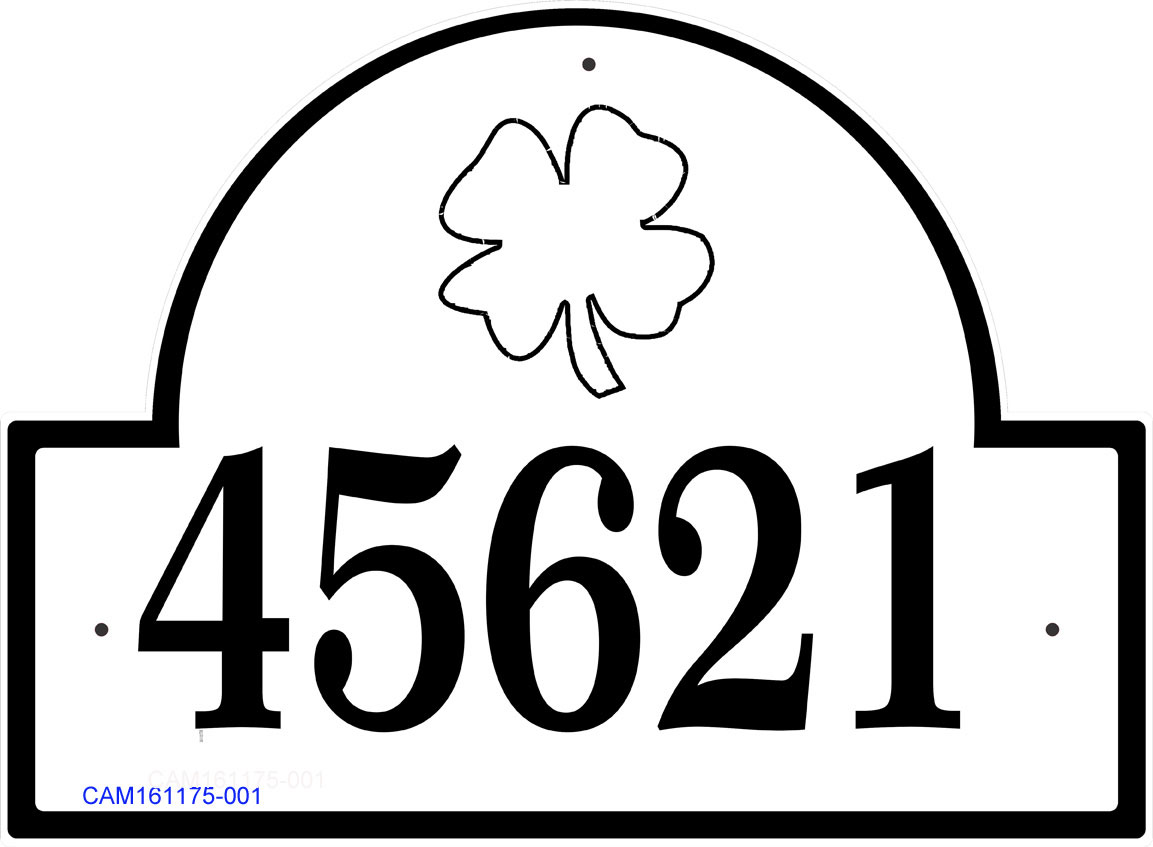 Four Leaf Clover Address Plaque