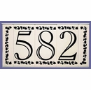 Framed Ceramic Tile House Number Sign