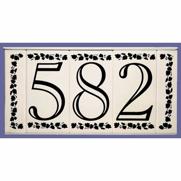 Framed Ceramic Tile House Number Sign