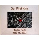 Framed Map of Our First Date or Kiss, Where We Met or Were Married, Custom Wording