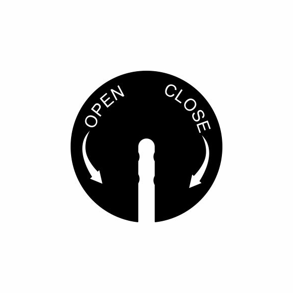 Gate or Globe Valve Turn Direction Indicator ON OFF, OPEN CLOSE, FAST