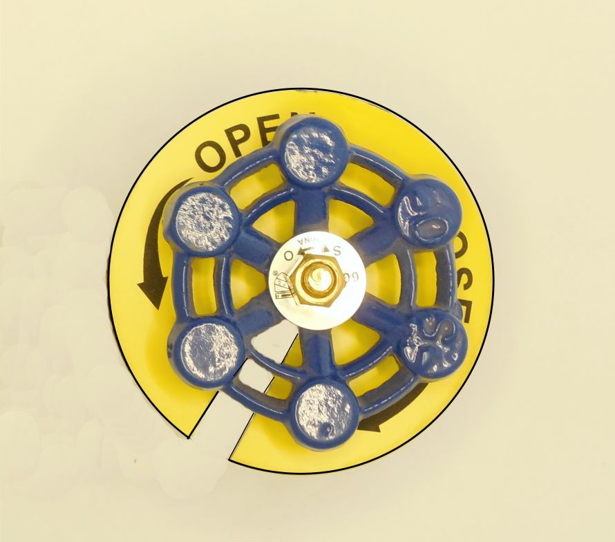 Gate or Globe Valve Turn Direction Indicator - ON OFF, OPEN CLOSE, FAST ...