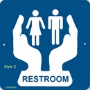 Gender Neutral Restroom Sign - Family Bathroom Door or Wall Plaque