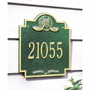 Golf Address Plaque With Ball and Clubs