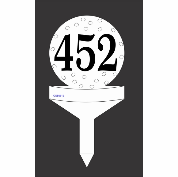 Golf Ball Shape Address Sign For Lawn Mount