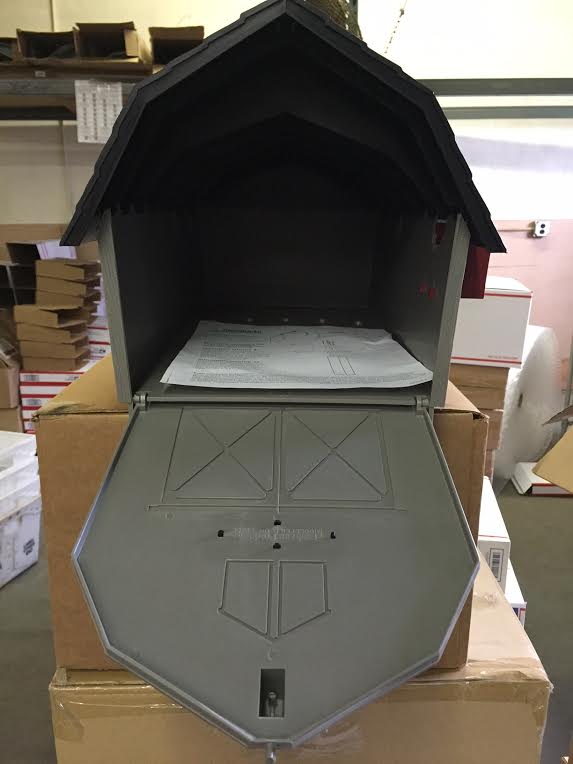 Gray Barn Mailbox