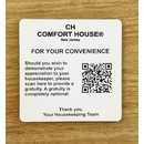 Guest Room Housekeeping Gratuity QR Code Sign