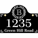 Hanging Address Sign With Monogram Initial Double Sided