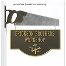 Hanging Metal Plaque With Hammer, Saw, and Wrench - Two Sided Address or Shop Name Sign