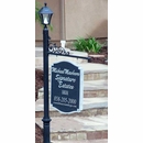 Hanging Real Estate Sign System with Solar Lamp, Post, Base, Finial, and Scroll Bracket