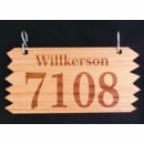 Hanging Wood Address Plaque with Sawtooth Edges, Rustic Look - One or Two Sided