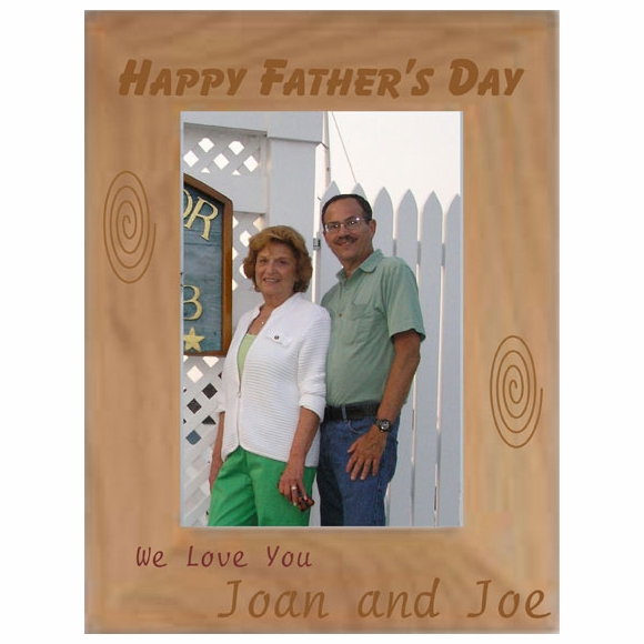 Happy Father's Day Personalized Picture Frame Custom Engraved Wood Photo Frame