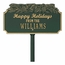 Happy Holidays Personalized Family Name Christmas Lawn Plaque with Bells