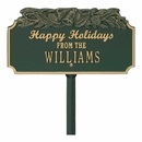 Happy Holidays Personalized Family Name Christmas Lawn Plaque with Bells
