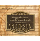 Happy The House That Shelters A Friend Ralph Waldo Emerson Quote Plaque - Personalized Name Sign