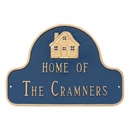 Home Of Plaque with Family Name And House Image Inside Arch