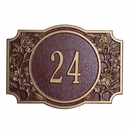 House Address Number Sign with Flower Border