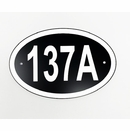 House Address Plaque, Modern Numbers, Oval Shape