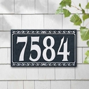 House Address Plaque with Flower Border And Big Numbers