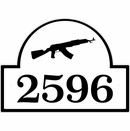 House Number Address Sign With Gun, Rifle, or Other Weapon