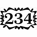 House Number Address Sign with Stencil Art