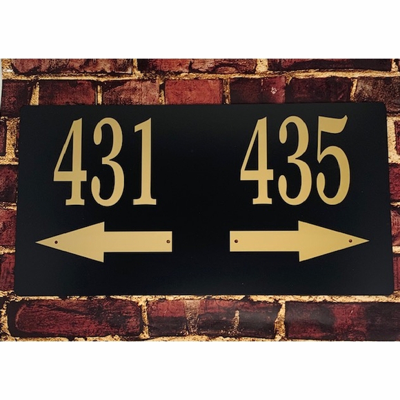 House Number Sign To Display Two Addresses With Arrows - Multi Unit ...