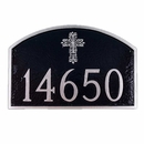 House Number Sign with Cross