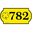 House Number Sign with Four Leaf Clover