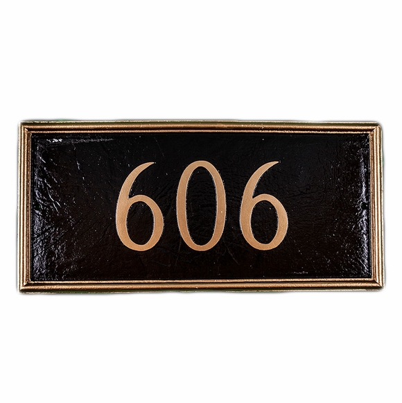 House Number Sign with Picture Frame Border - Metal Address Plaque