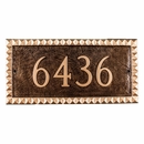 House Number Sign with Pyramid Style Border For Wall or Optional Lawn Stake Mount