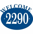 House Number Sign With Welcome Message