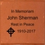 In Memoriam Personalized Engraved Brick with Religious Symbol Hinduism Pranava, Buddhism Wheel of Dharma, Taoism Ying and Yang 8x8