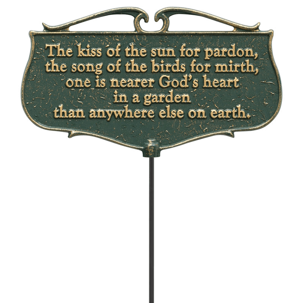 Garden Plaque Kiss of the Sun For Pardon Garden Poem Sign