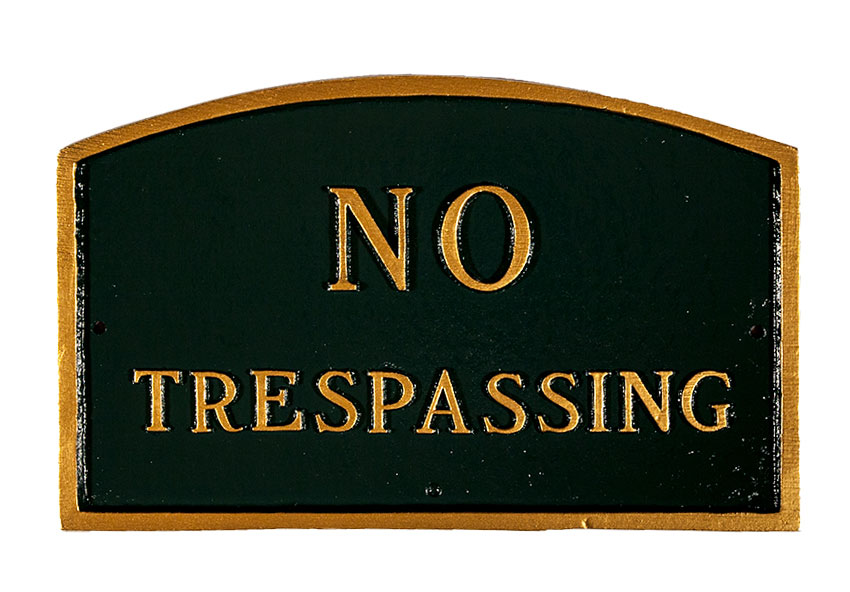 No Trespassing Sign Large Metal Sign For Wall or Lawn Stake Mount