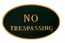 No Trespassing Sign - Custom Metal Plaque For Wall or Optional Lawn Mount