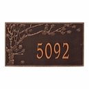 Large Address Number Plaque With Blossoming Tree For Wall or Optional Lawn Mount