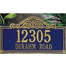 Large Decorative Address Plaque With Scroll Design Top