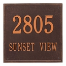 Large Square Address Plaque With House Number And Street Name
