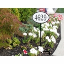 Lawn Mount Address Plaque - Oval House Number Sign