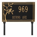 Lawn Mount Address Plaque With Bird On Branch