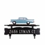 Lawn Address Sign With Classic Car Ornament On Top - Double Sided Address Plaque