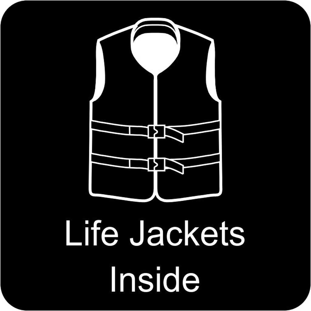 Life Jacket Location Sign for Boats