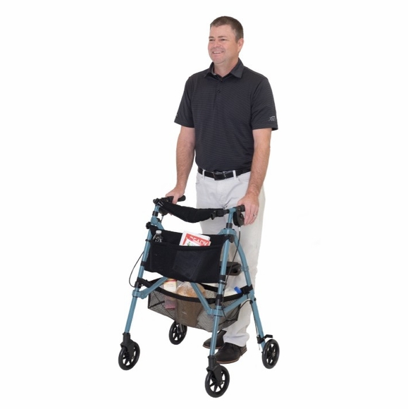 Lightweight Rolling Folding Walker With Four Wheels and Seat