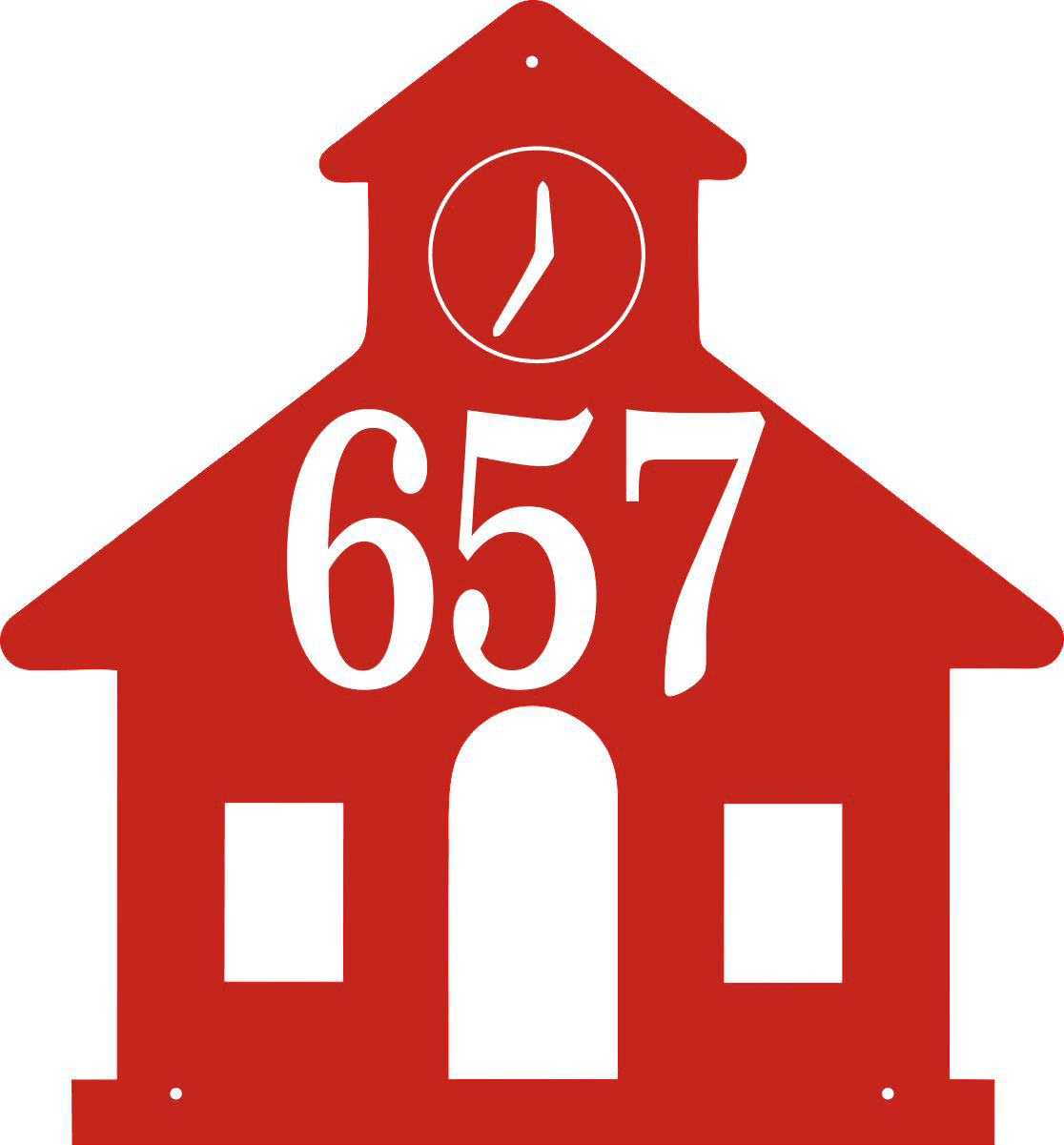 Little Red Schoolhouse Custom Address Number Plaque