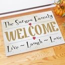 Personalized Live, Love, Laugh Welcome Doormat With Your Name