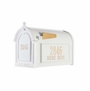 Mailbox With House Number Address Plates on Sides and Front