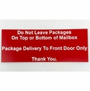 Mailbox Sign Package Delivery To Front Door, Name, Address, Custom Text