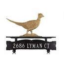 Mailbox Topper Address Sign With Pheasant On Top - Double Sided Plaque