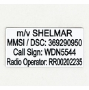 Marine Radio Identification Label - Also For Aviation, Ham, Military, Emergency Transmitters